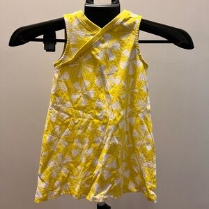 Yellow and White Floral Sleeveless Wrap Dress - Tea Collection